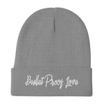 Bullet Proof Love (White Text) Embroidered Beanie