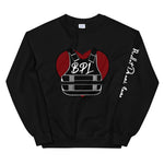 Bullet Proof Love (Dark Red) Sweatshirt (Left Arm)-White Letters