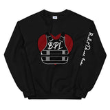 Bullet Proof Love (Dark Red) Sweatshirt (Left Arm)-White Letters