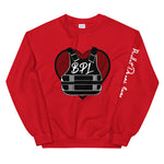 Bullet Proof Love (Dark Red) Sweatshirt (Left Arm)-White Letters
