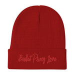 Bullet Proof Love (Red Text) Embroidered Beanie